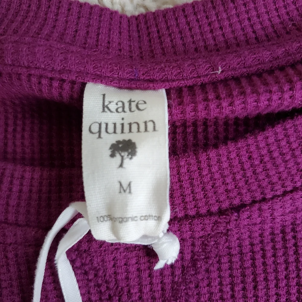 Kate Quinn Womens Long Sleeve Relaxed Jogger Set in Gumdrop Thermal Cotton - Picture 2 of 3